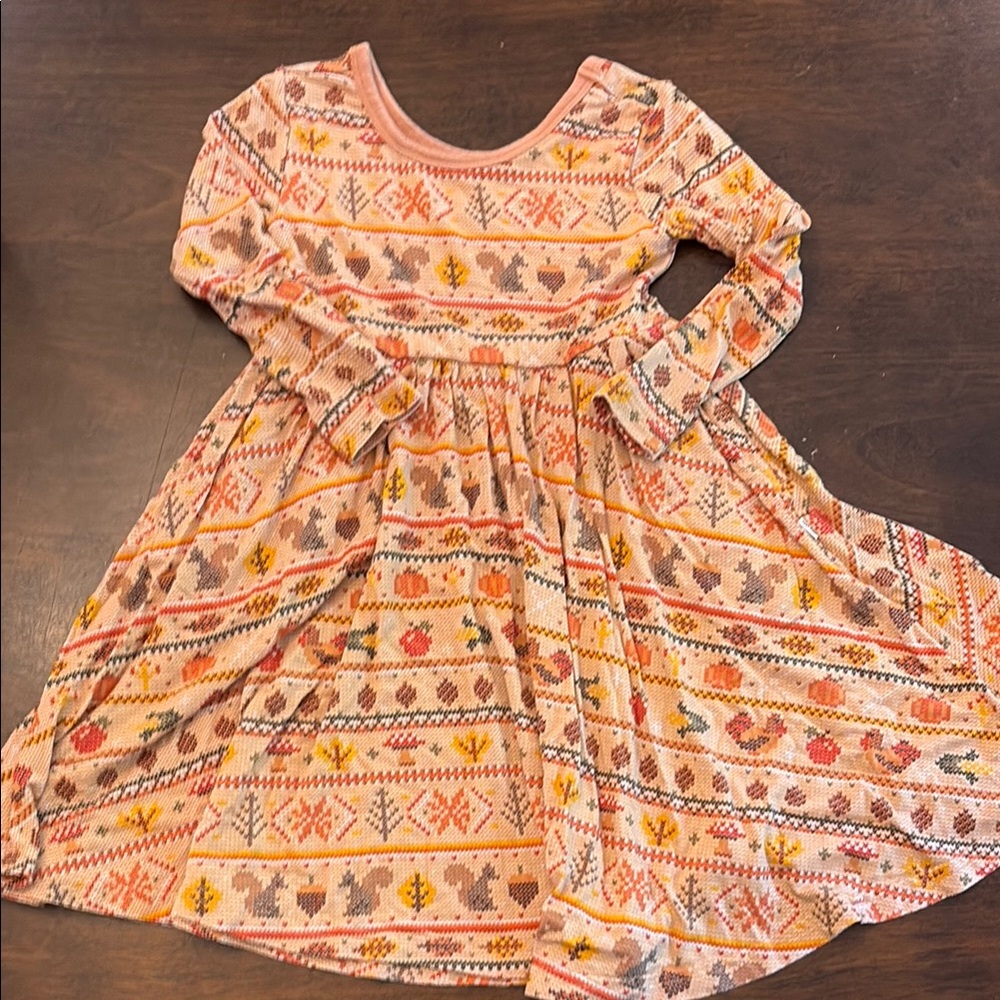 Patterned Pink and Orange Kids Dress little sleepies